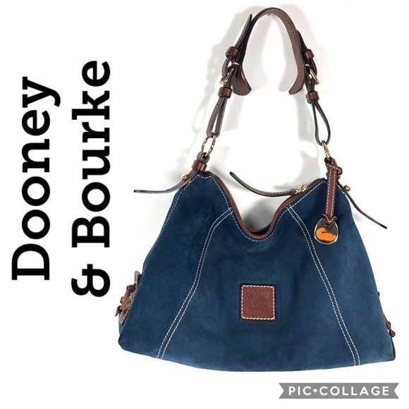 Dooney & Bourke Handbags - Dooney & Bourke blue suede hobo purse bag leather